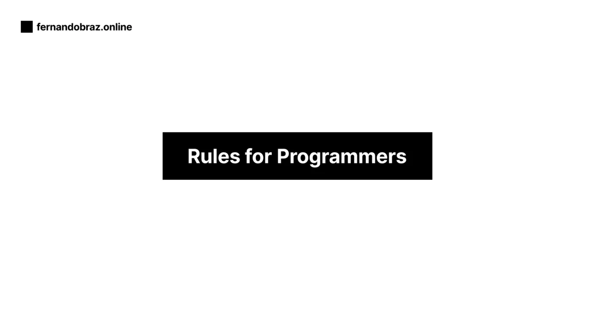 Rules for Programmers